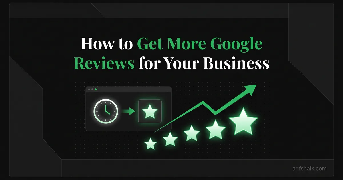 Business owner sending a review request on their phone with a five-star Google review notification appearing