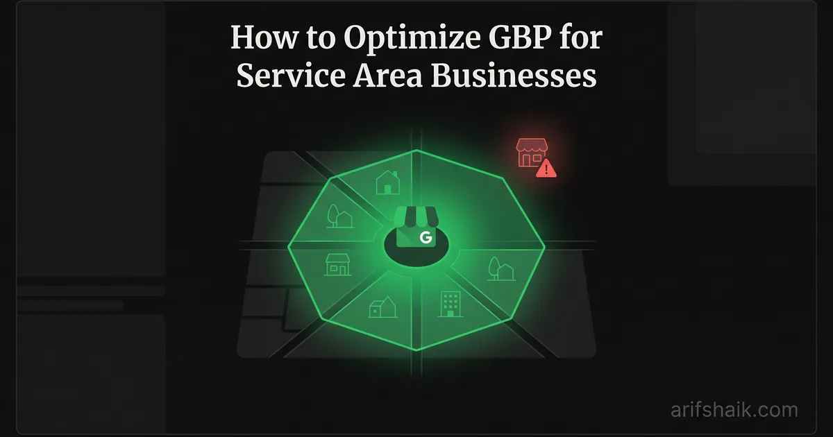 Service area business Google Maps radius overlay on a city map showing compliant coverage zones