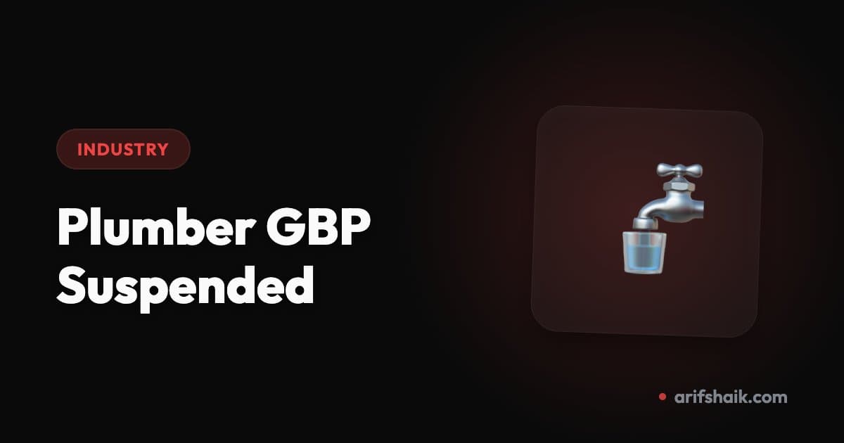 Plumbing business Google Business Profile suspension